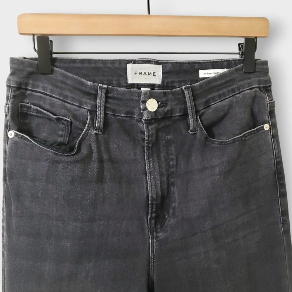 Frame Le Super High Mini Boot Split Hem Jeans Nig… - image 4